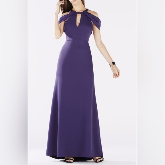 BCBGMaxAzria Purple One Shoulder Gown - Picture 1 of 8